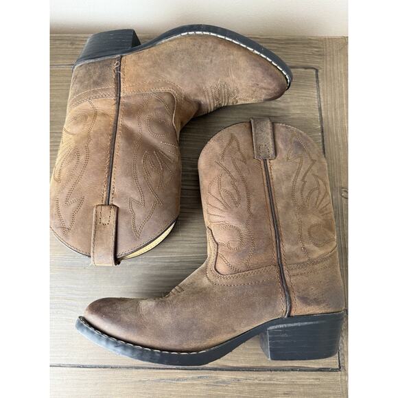 Masterson Boot Co Brown Leather Cowboy Boots Youth Size 2.5 D Style RB2000C - Picture 7 of 8